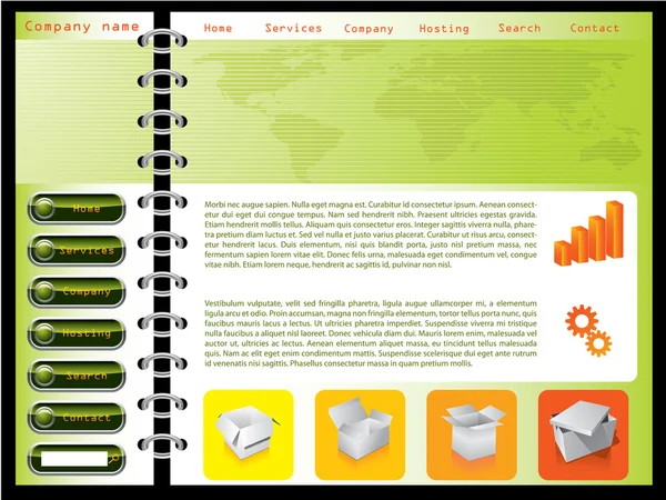 绿色与橙色 web 模板结合 — 图库矢量图片