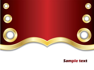 Golden rings on red clipart