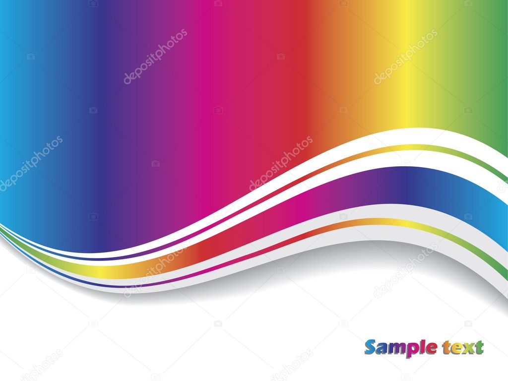 Abstract rainbow with wave
