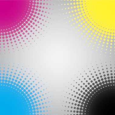 Cmyk halftones in corner clipart