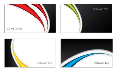 Cool waved business card set clipart