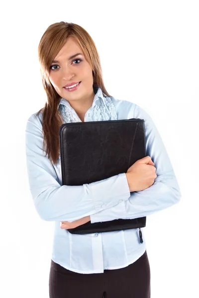 Beautiful business woman holding a brief — Stock Photo, Image