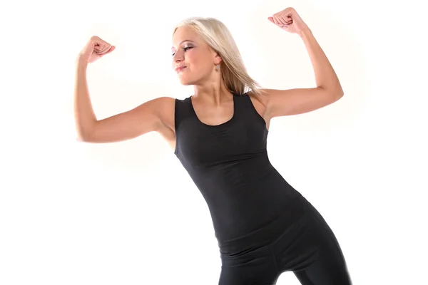 Ung kvinna i en fitness-pose — Stockfoto