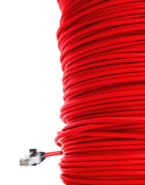 Rode netwerkkabel — Stockfoto