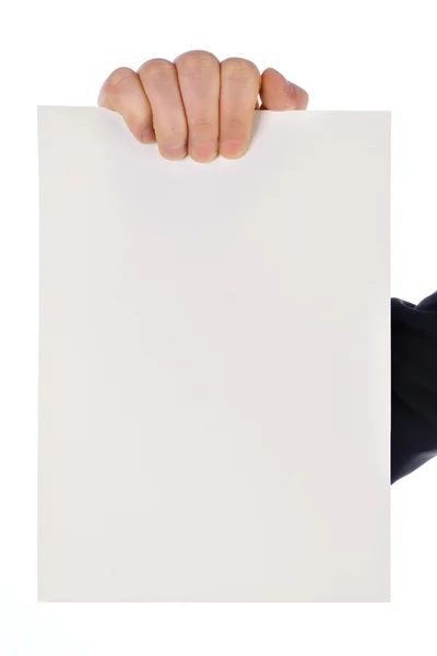 Hand with blank card — Stock Photo, Image
