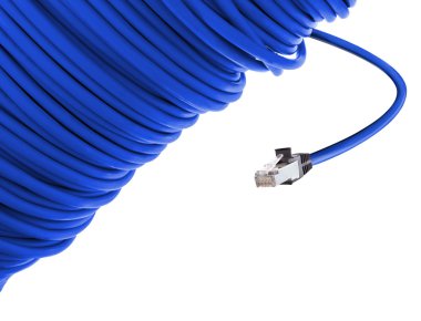 Blue network cable clipart