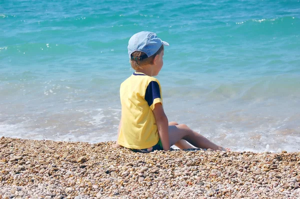 stock image Sea and child boy