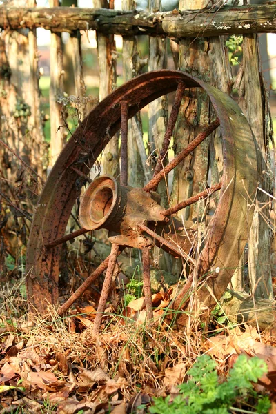 Velha roda do vagão — Fotografia de Stock
