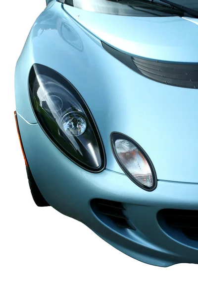 Izolované modré sportovní auto na bílém pozadí — Stock fotografie