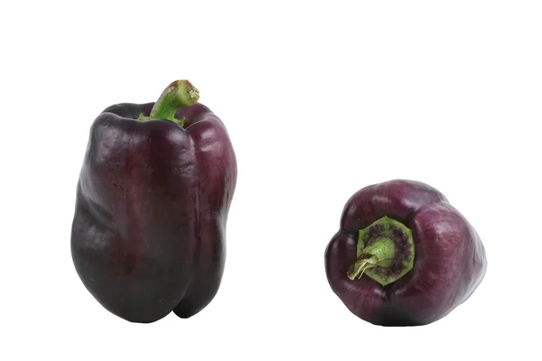 Two isolated lilac bell peppers — Stock Photo, Image