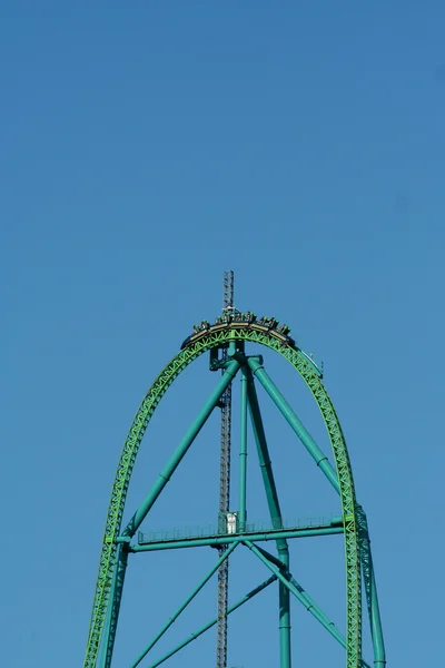 Metal roller coaster — Stok fotoğraf