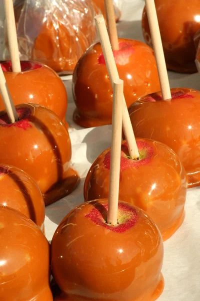 stock image Carmel apples with sticks