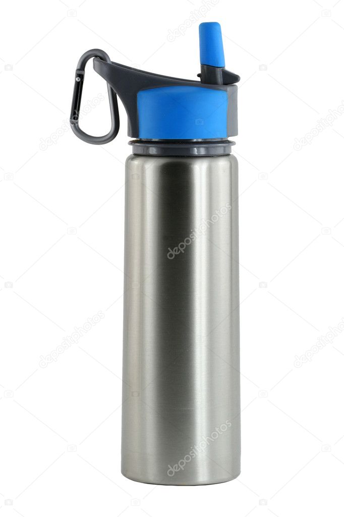 Isolated aluminum water bottle