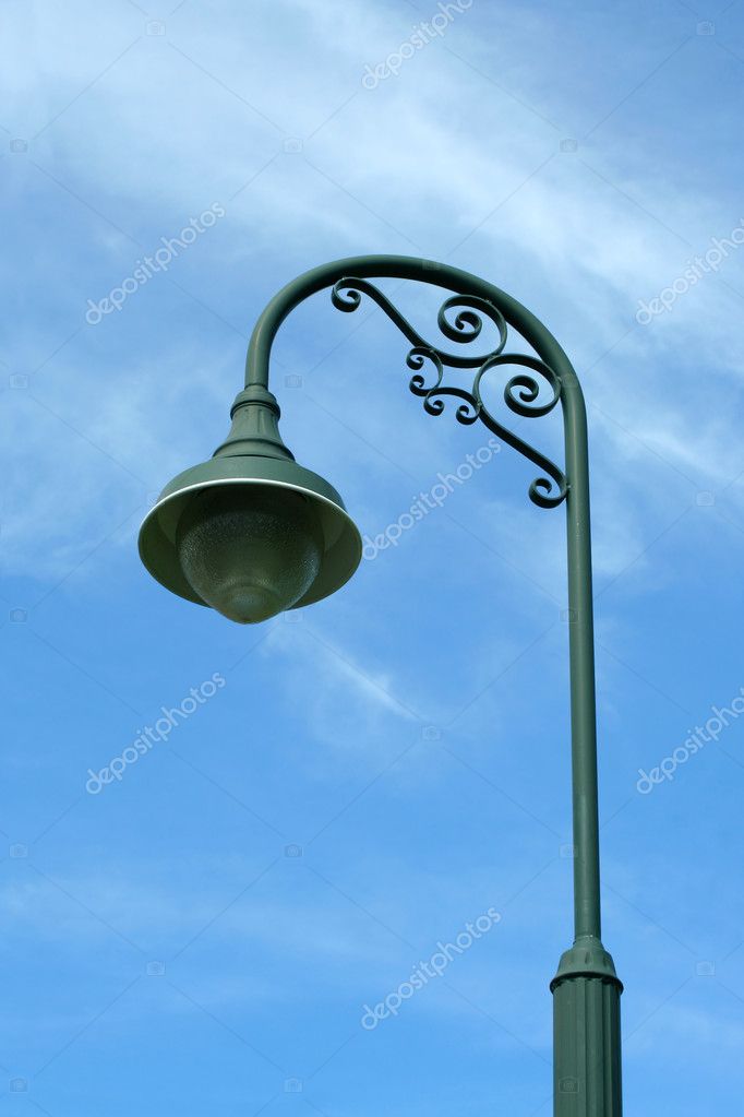 Vitage green lamp post — Stock Photo © njnightsky 2027870