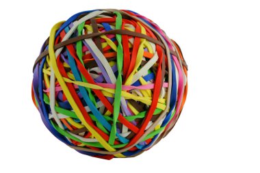izole renkli rubberband topu makro