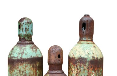 Isolated Rusty acetylene and oxygen tank clipart