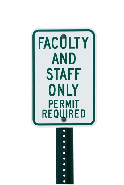 School faculty parking sign — Stock Photo, Image