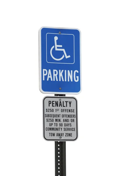 Placa de estacionamento para deficientes — Fotografia de Stock