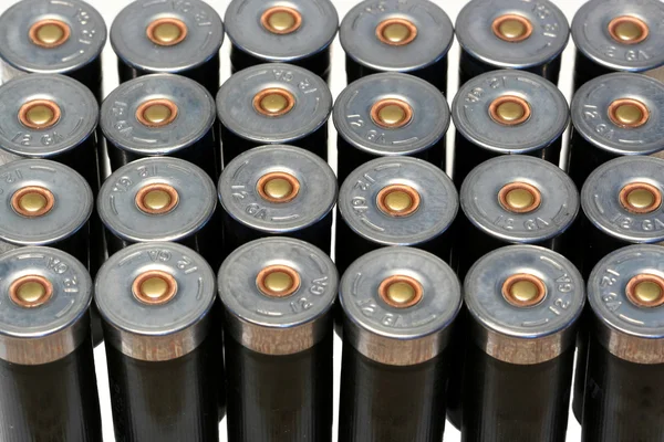 12 calibre negro escopeta proyectiles fondo — Foto de Stock