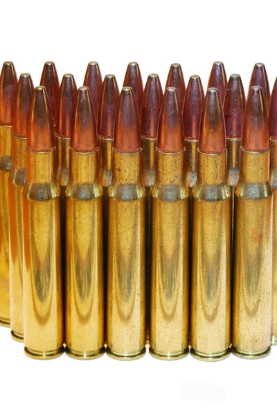 Isolado 30-06 balas em branco — Fotografia de Stock
