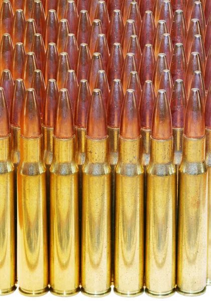 30-06 balas de fundo no branco — Fotografia de Stock
