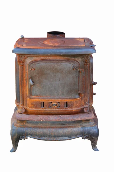 Velho fogão de ferro fundido enferrujado — Fotografia de Stock