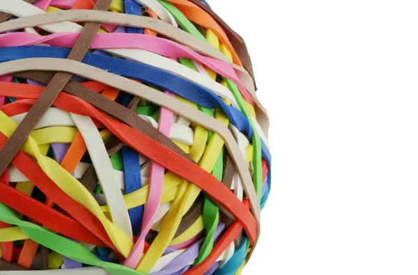 Isolerade färgade rubberband bollen makro — Stockfoto