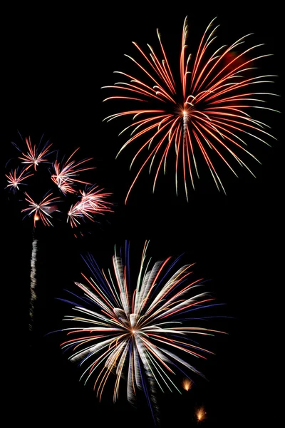 Colorful fireworks against a black sky — Stock Photo, Image