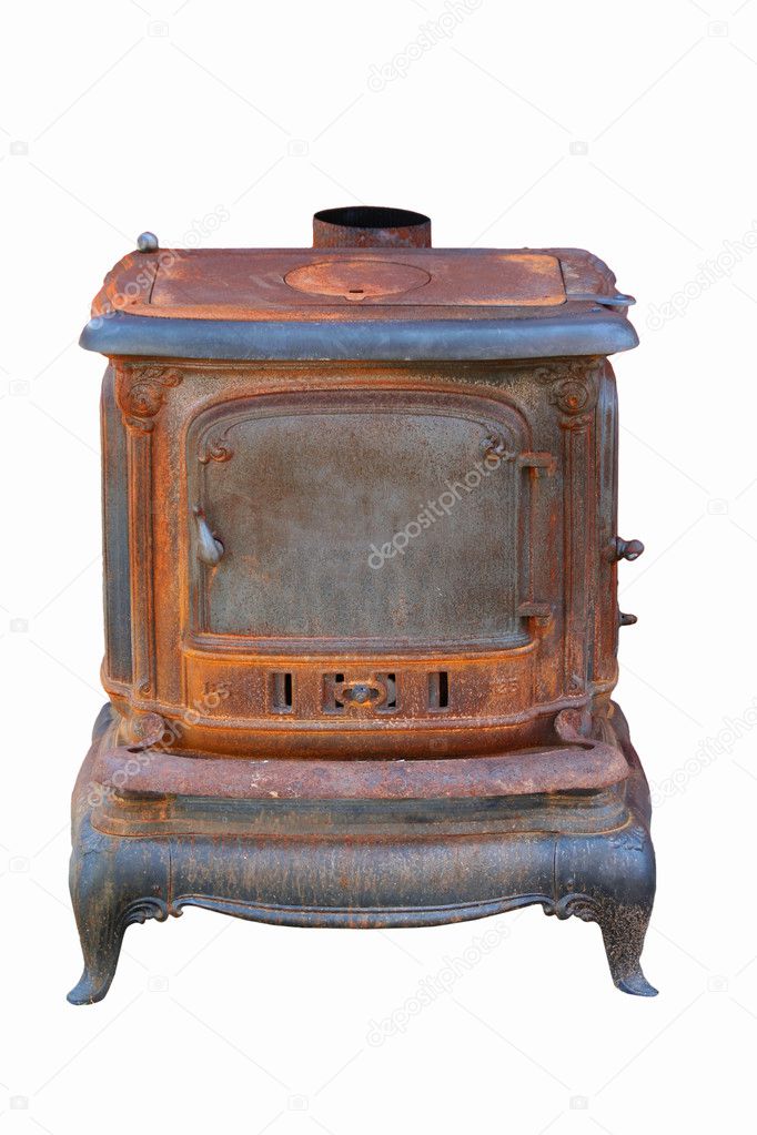 Old rusty cast iron stove