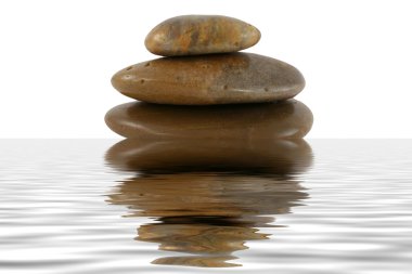 Stack of zen rocks with water reflection clipart