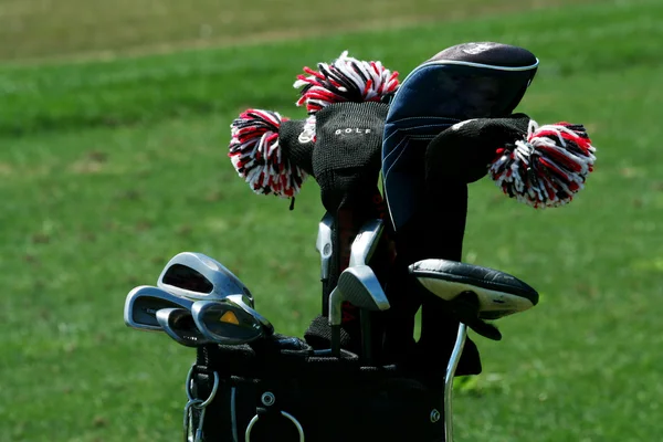 Bolsa de golf llena de palos — Foto de Stock
