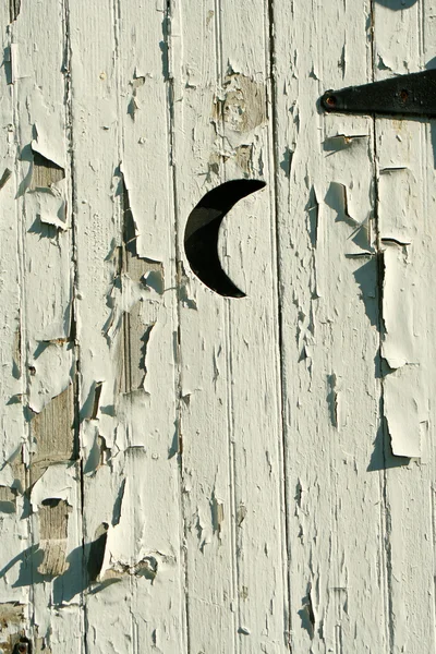 Outhouse moon door — Zdjęcie stockowe