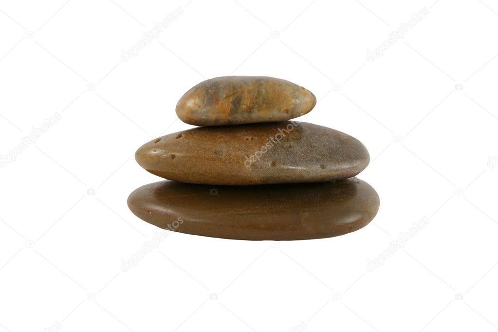 Isolated stack of zen rocks