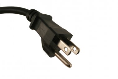 Isolated Black Electric cord plug