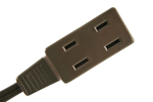 Podłącz przewód elektryczny na białym tle — Zdjęcie stockowe