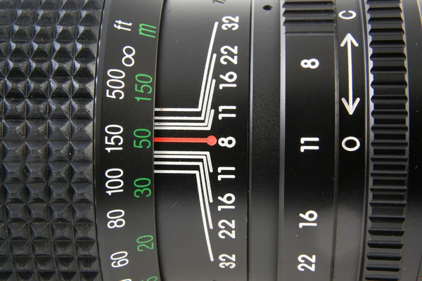 Camera lens macro — Stockfoto