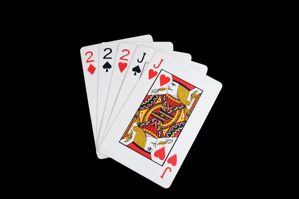 Izolované full house poker ruka — Stock fotografie