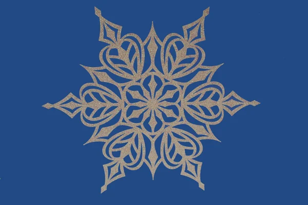 stock image Snowflake on blue background