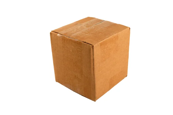 Απομονωμένες κλειστό κουτί από χαρτόνι — Φωτογραφία Αρχείου