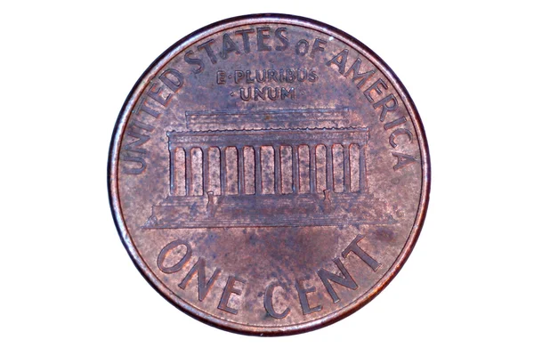 Изолированный американский пенни назад — стоковое фото