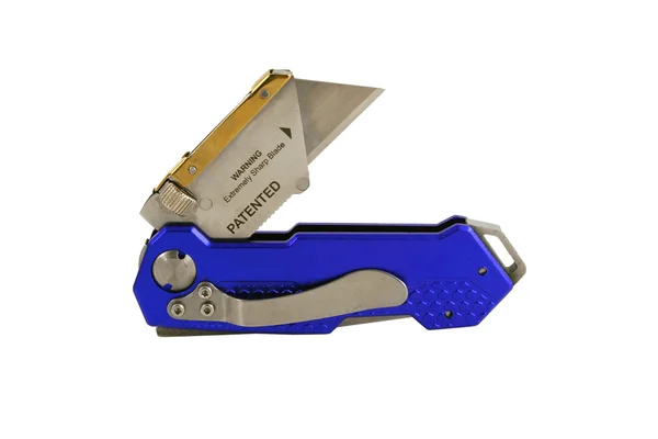Blue anodized contractors razor knife — Stock Photo, Image