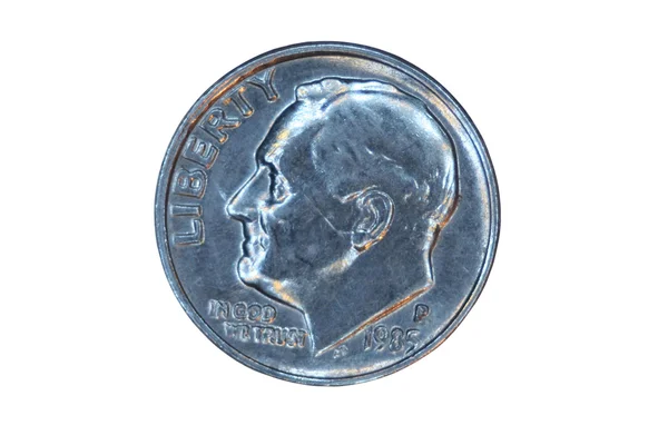 Isolated US dime front Stock Photo
