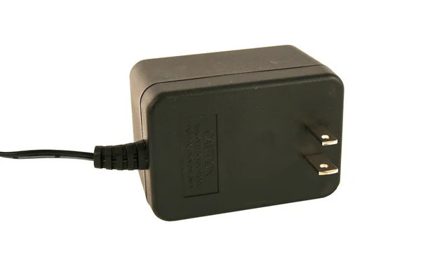 Isolated AC adaptor plug on white — Stock Photo, Image