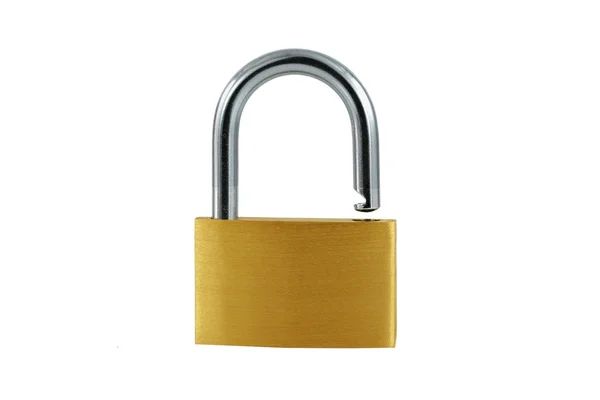 Isolated Brass open lock on white — Stock Photo, Image