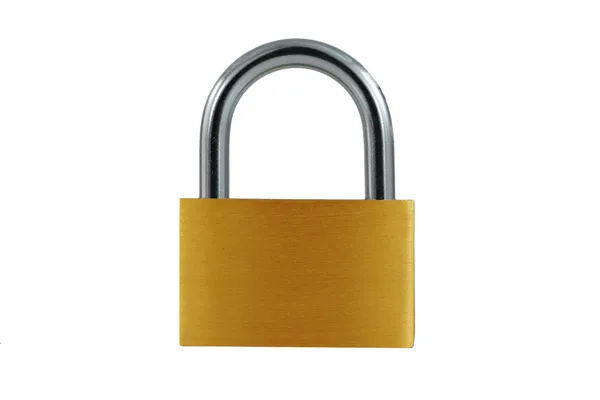 Isolated Brass lock on white — Stock Photo, Image
