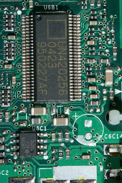 Számítógépes chip és a nyomtatott áramkör — Stock Fotó
