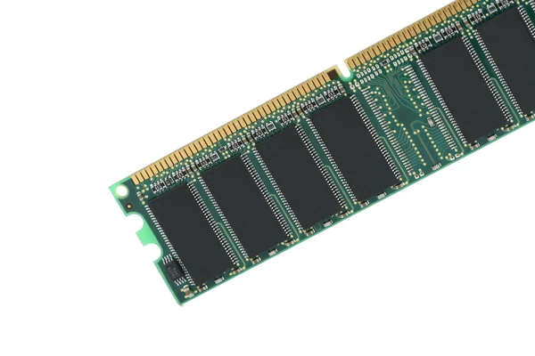 Chip de memória de acesso aleatório no branco — Fotografia de Stock
