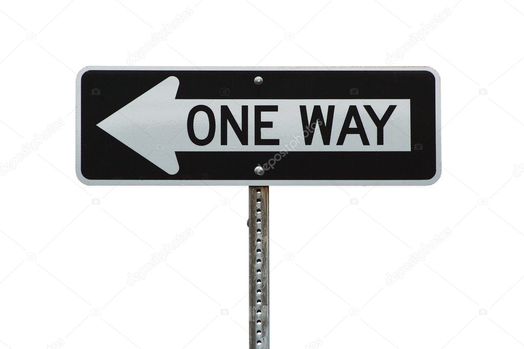 Isolated one way sign