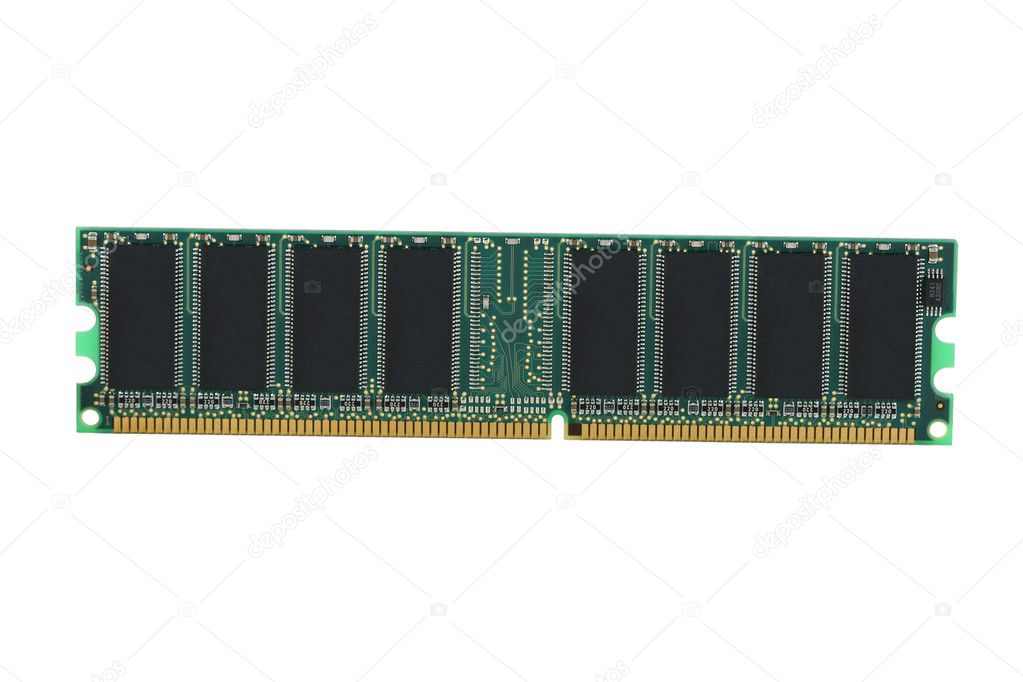 Random access memory chip on white