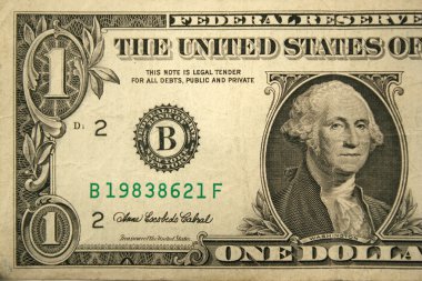 Front Half one dollar bill clipart